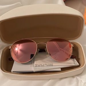 Michael Kors Rose Gold Aviator Sunglasses